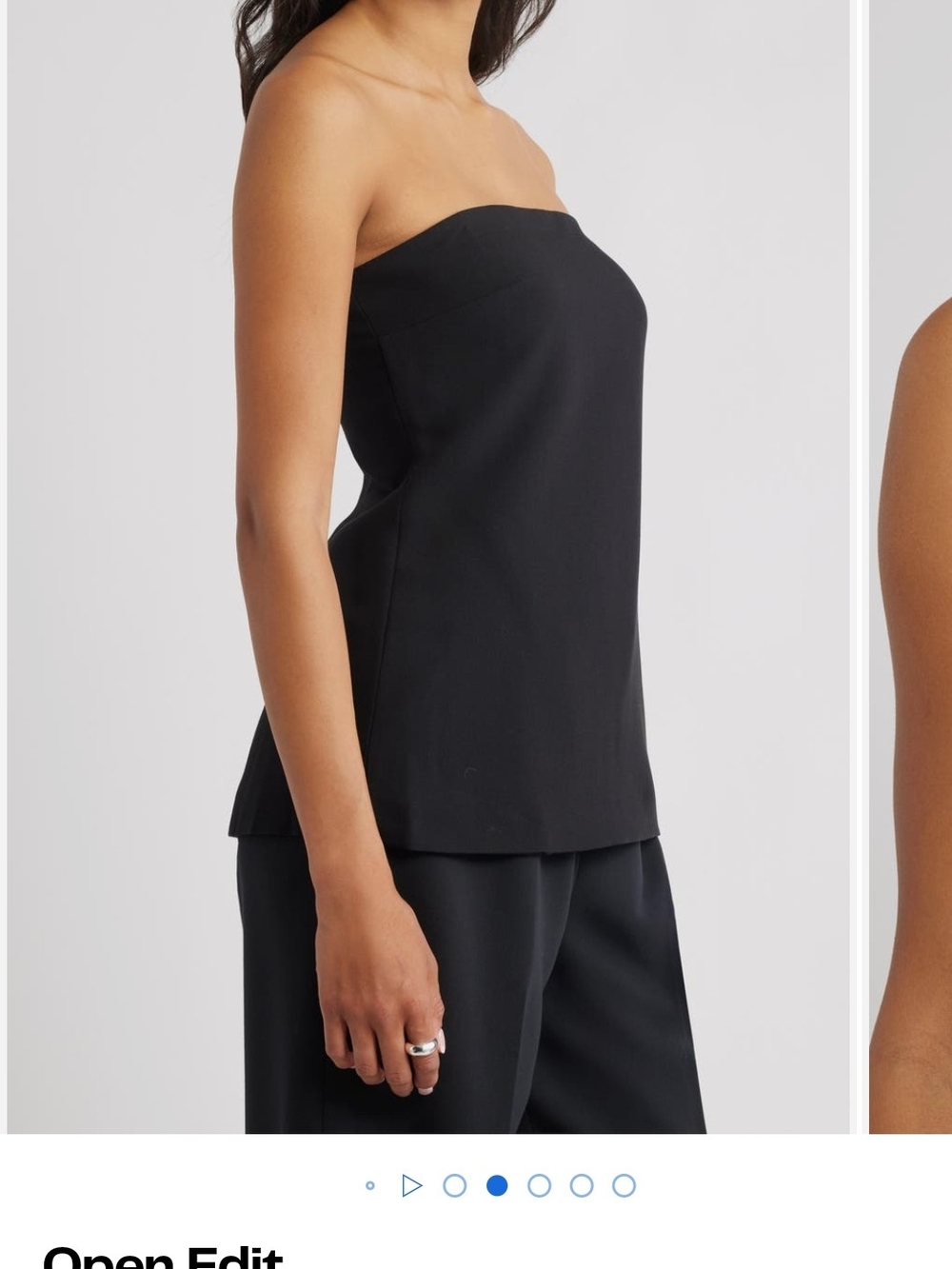 Strapless Black Women's Top